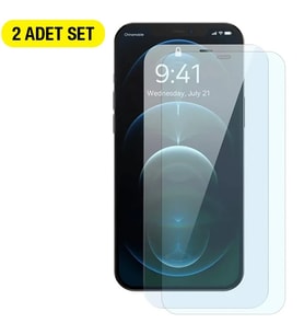 Baseus Crystal 0.3mm iPhone 12 Pro Max Tempered Ekran Koruyucu 2 Adet Set-(5775) - SSSSSS3591-9627