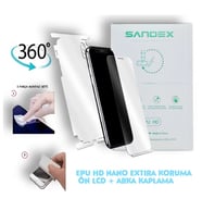 Samsung Galaxy Z FOLD 3 ÖN Uyumlu NANO Ön Ekran + Full Arka Kaplama SET 360 Koruma Esnek İnce - SANDEX - EPU HD