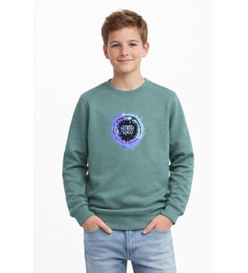 Erkek Çocuk Ön Arka Baskılı Sweatshirt BGL-ST05230 (Açık Yeşil)