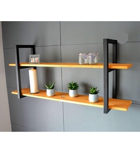 METAL AHŞAP 2 Lİ DUVAR RAF.