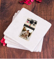 Kişye Özel Polaroid Tasarım Fotoğraflı Taş Bardak Altlığı