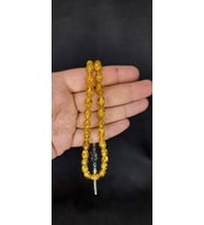 ALTIN VARAKLI UÇAK CAMI TESBİH SARI RENKLİ KAPSÜL KESİM T-445 (Çok Renkli)