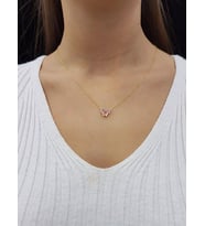 Kelebek Lazer Mineli 18K Altın Kaplama Minimal Kolye (Karışık)