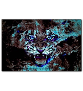 Cakapuzzle Parıltılı Kızgın Kaplan  Puzzle Yapboz MDF (Ahşap) (120 Parça)