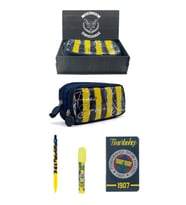 Fenerbahçe Orijinal Kalemlik Set 4lü Kırtasiye Hediye Seti Ahşap Kutulu (Sarı-Lacivert)