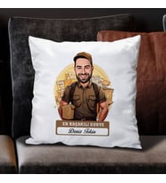 Kişiye Özel Hediye Karikatürlü En İyi Erkek Kurye Yastık