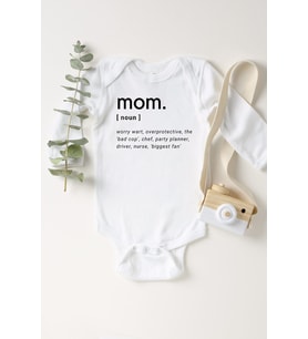 Unisex Bebek Beyaz Mom Dictionary Uzun Kollu Çıtçıtlı Body