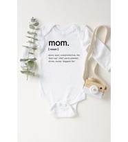Unisex Bebek Beyaz Mom Dictionary Uzun Kollu Çıtçıtlı Body