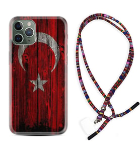 Apple iPhone 11 12 13 14 Pro Max Kılıf Boyun Asklı Rasta Silikon Şanlı Türk Bayrağı 2 1317