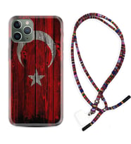 Apple iPhone 11 12 13 14 Pro Max Kılıf Boyun Asklı Rasta Silikon Şanlı Türk Bayrağı 2 1317