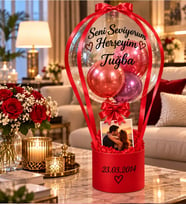 Bearbloom Kişiye Özel Tasarlanabilir Fotoğraflı Balon Konsept Kutu