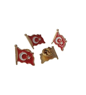 Türk Bayraklı Rozet - Türk Bayraklı Döküm Rozet (Standart)