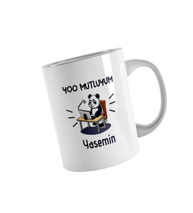 (İsme Özel) Yoo Mutluyum Yazılı Pandalı Kupa