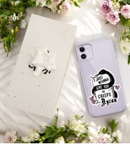 Mezar Taşı Tasarımlı Kişiye Özel Şeffaf Telefon Kılıfı (Tüm Telefon Modelleri Mevcuttur.) - Hediye Kutulu