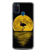 Samsung M21 M22 M23 M30 M31S M32 Kılıf Desenli Silikon Ay ve Flamingo 1775