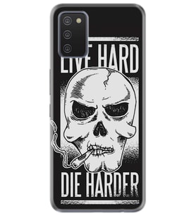Kılıfland Samsung Galaxy A02S Kılıf Silikon Resimli Kapak Live Hard Die Harder Stok 500