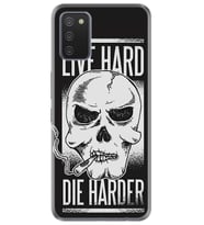 Kılıfland Samsung Galaxy A02S Kılıf Silikon Resimli Kapak Live Hard Die Harder Stok 500