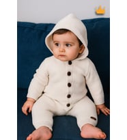 Triko İçi Velsoft Kışlık Kalın Kız Erkek Bebek Tulum Gül Kurusu 2809