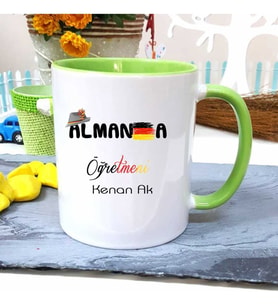 Almanca  Öğretmenine Özel Öğretmenler Günü Hediyesi Kişiye Özel Kupa Bardak