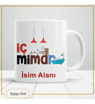 İçMimarlara Özel İsim Yazılabilir Kupa Bardak – Kişiye Özel Meslek Temalı Hediye-145