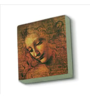Kadın Başı Eskizi (Leonardo Da Vinci, 1508) Baskılı Doğaltaş  Magnet(KRG-143)
