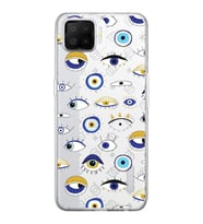 PrintiFy Oppo A73  ile Uyumlu 1mm Slim Fit Nazar Boncuğu 2 Baskılı Şeffaf  Kılıf
