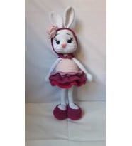 Sevimli Süslü Tavşik Amigurumi Organik Oyuncak