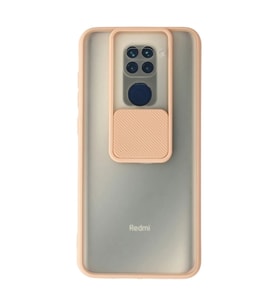 Xiaomi Redmi Note 9 Kılıf Palm Buzlu Kamera Sürgülü Silikon - Pembe