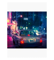 Gece Geç Saatlerde Taksi Yolculuğu Tablo Ahşap Poster Dekoratif