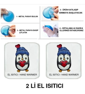 SIA 2 ADET PENGUEN CEP SOBASI,EL ISITICI,SICAK SU TORBASI PVC 10x9,5cm