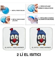 SIA 2 ADET PENGUEN CEP SOBASI,EL ISITICI,SICAK SU TORBASI PVC 10x9,5cm