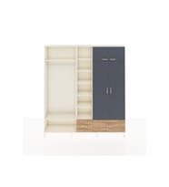 Arges Dolap 12 Raflı 2 Çekmeceli 2 Askılı 220x30x243 Aytaşı-Antrasit/Çam