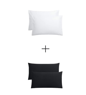 Stella Flavo 4'lü Yastık Kılıfı 50x70+20cm Kapaklı Siyah-beyaz