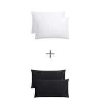 Stella Flavo 4'lü Yastık Kılıfı 50x70+20cm Kapaklı Siyah-beyaz