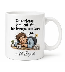 Pazartesi Sendromu Esprili Kupa Ofis Çalışanına Hediye Bardak Komik Mug