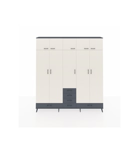 Arges Dolap 6 Raflı 6 Çekmeceli 4 Askılı 220x30x243 Antrasit-Aytaşı/Antrasit