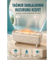Dekoratif Ha Nemlendirici ve Aromaterapi Difüzörü 280 ML Yağmur Efektli Renkli LED Işıklı