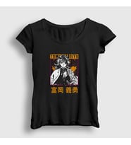 Presmono Kadın Siyah Giyu Tomioka V3 Anime Demon Slayer Kimetsu No Yaiba T-Shirt 298633tt