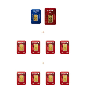 Nadir Gold 24 Ayar 15,5 Gram Altın (1 Ad 5 Gram Altın + 1 Ad 2,5 Gram Altın + 8 Ad 1 Gram Altın )