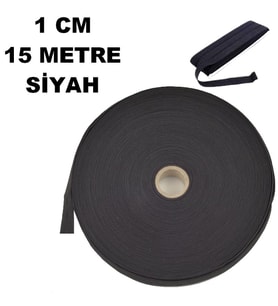 Lastik Sert Yumuşak Çamaşır Don Etek Bel Paça Bebe Lastiği Yassı Yumuşak 1 Cm Siyah 15 Metre Stoktan