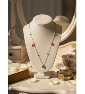 925 Ayar Papatya Silver Mineli Özel Harfli Nazar Gözlü 3 Yonca Kolye.rose.gold.rodaj