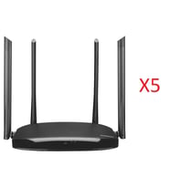 Everest EWR-AC5-V3 AC1200Mbps DualBand 4-6dBi Anten WISP+AP+Repeater Destekli Kablosuz Wifi Router X 5 Adet (Siyah)