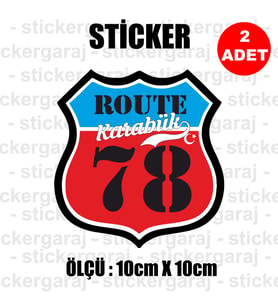 78 karabük memleket rota gidiş etiket sticker çıkartma - 2 adet - motosiklet araba otomobil kamyon kamyonet cam uyumlu