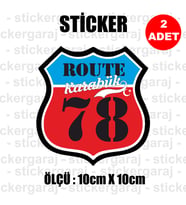 78 karabük memleket rota gidiş etiket sticker çıkartma - 2 adet - motosiklet araba otomobil kamyon kamyonet cam uyumlu
