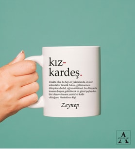 Kişiye Özel Kız Kardeş Tasarımlı Kupa Bardak
