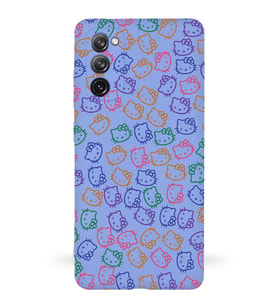 Samsung Galaxy S20 FE Uyumlu Lansman Kılıf Hello Kitty Tasarımlı İçi Kadife Kapak-Lila (Şeffaf)