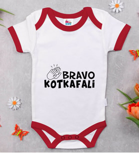 BK Kids Bravo Kotkafali Tasarımlı Kırmızı Bebek Body Zıbın-1