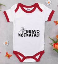 BK Kids Bravo Kotkafali Tasarımlı Kırmızı Bebek Body Zıbın-1