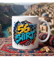 56 Siirt Graffiti Tasarım Veysel Karani Tillo Memleket Baskılı Seramik Kupa