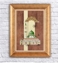 Altın Varaklı  Çerçeveli Paspartulu Tablo ndd1421 (Gold)